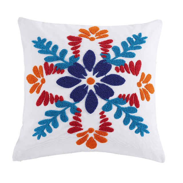 Desert Bloom Blue Outdoor Pillow