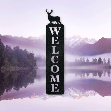 Deer Metal Welcome Sign