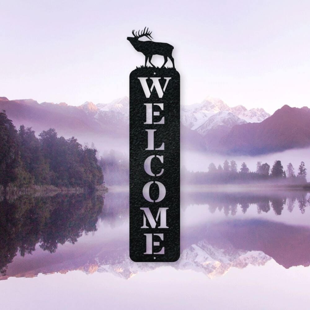 Elk Metal Welcome Sign