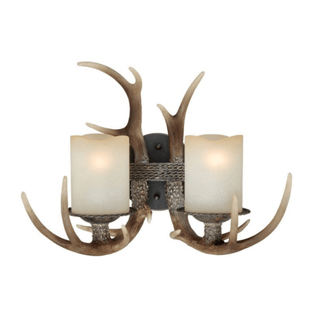 Teton 2 Light Antler Vanity Fixture