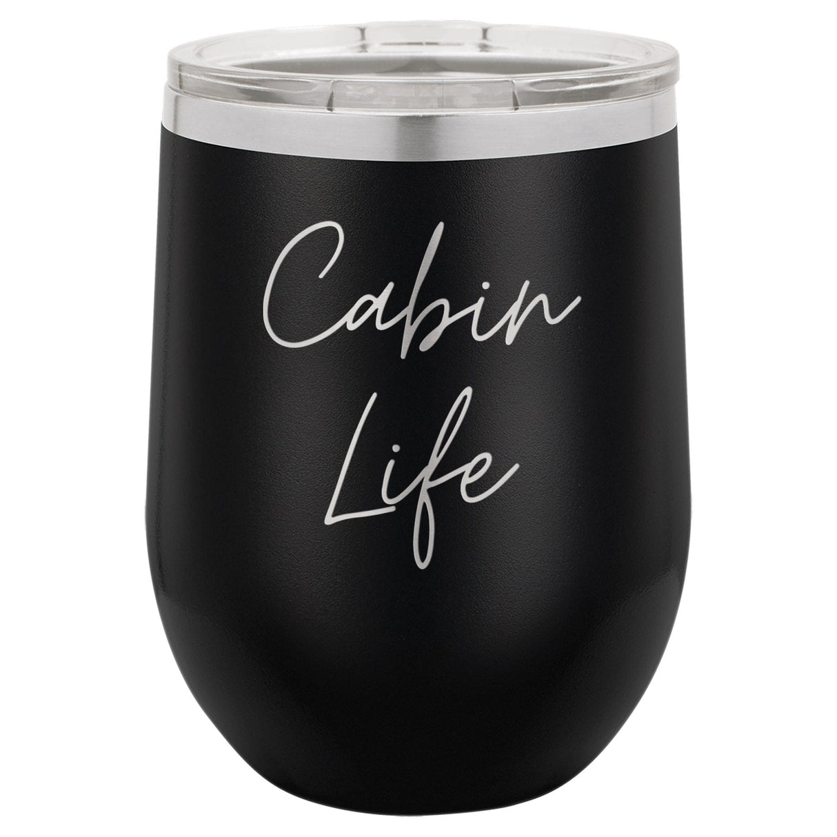 Cabin Life Two 12 oz Wine Tumbler - Powder Coated