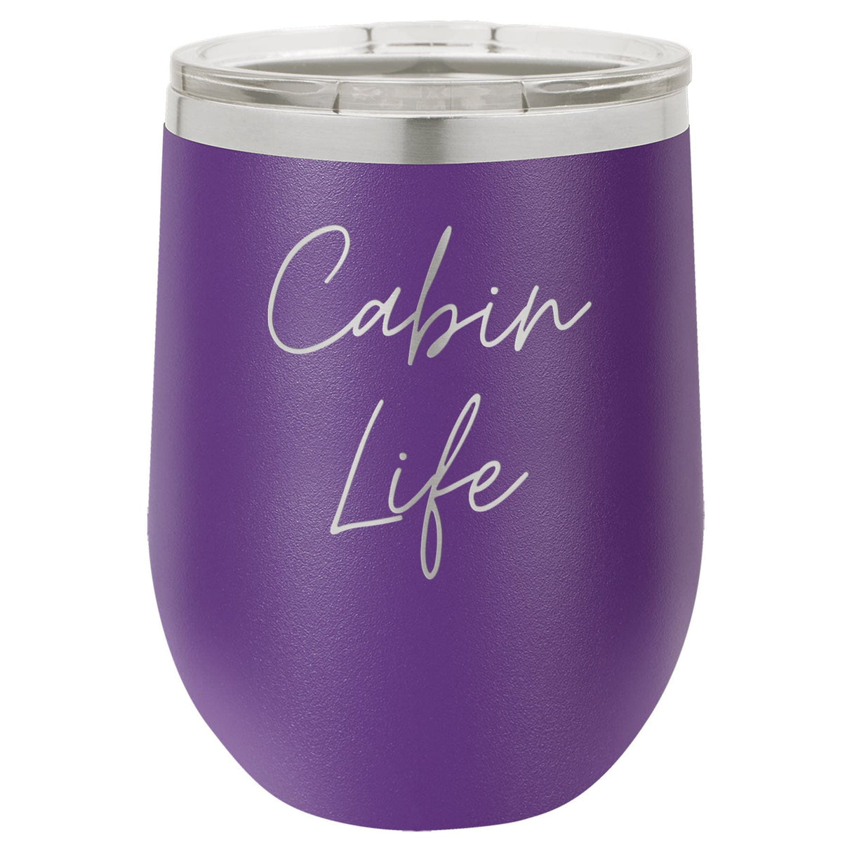 Cabin Life Two 12 oz Wine Tumbler - Powder Coated