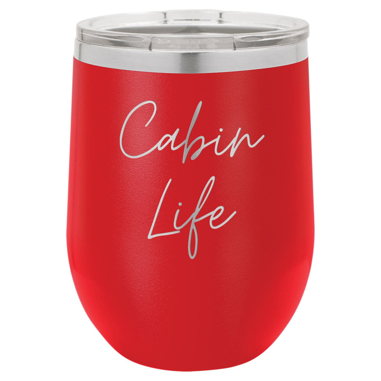 Cabin Life Two 12 oz Wine Tumbler - Powder Coated