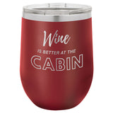 Wine Cabin 12 oz Wine Tumbler - Powder Coated