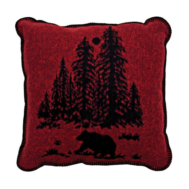 Wooded River Bear Square Pillow