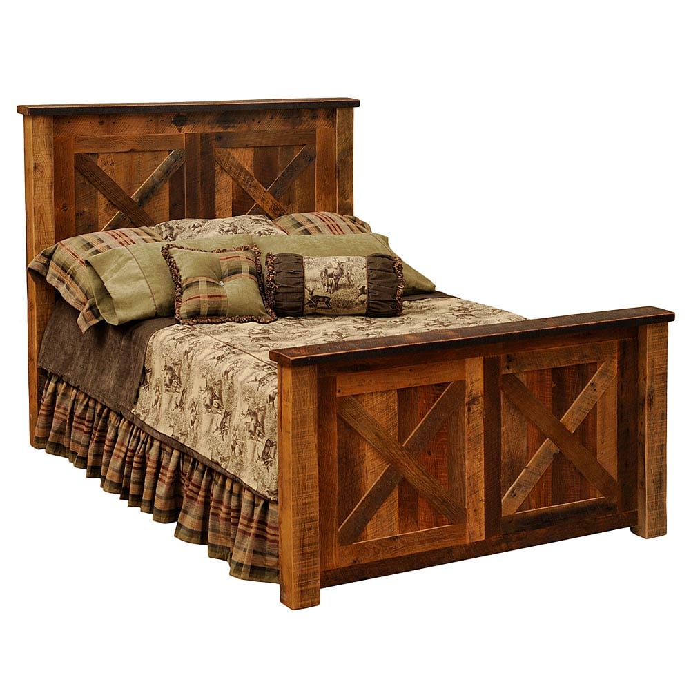 Barndoor Style Barnwood Bed