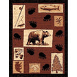 Bear Tracks Rustic Area Rugs