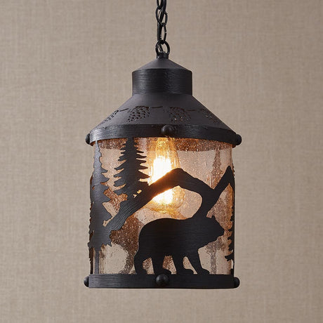 Black Bear Forest Pendant Light