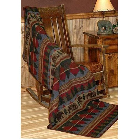 Cabin Bear Soft Wool Blended Throw