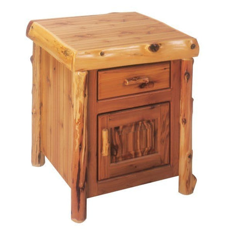 Cedar Log Enclosed Nightstand