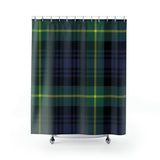 Blue Green Plaid Shower Curtain