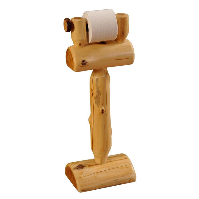 Free Standing Log Toilet Paper Holder