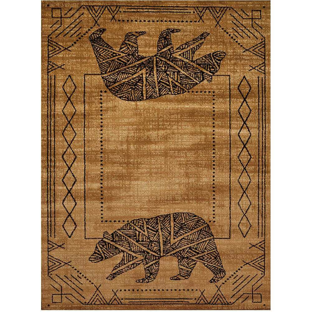 Gold Gorge Bear Area Rug