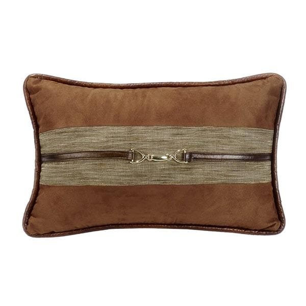 Lodge Elegance Rustic Suede Buckle Pillow