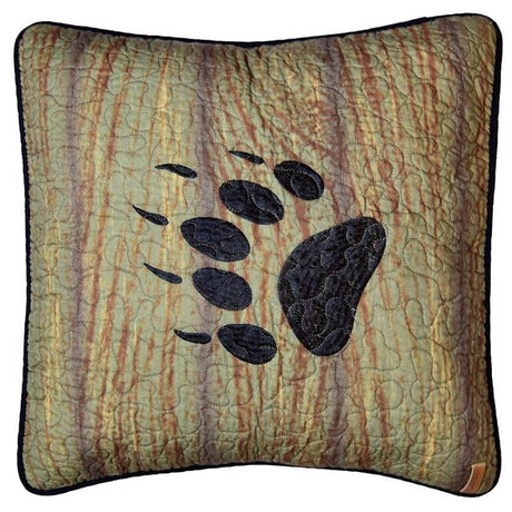 Lodge Plank Bear Paw Pillow