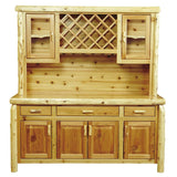 Log Buffet and Hutch with Wine Rack