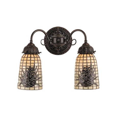 Mahogany Pinecone Double Wall Sconce