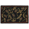 Midnight Cones Hooked Wool Throw Rug