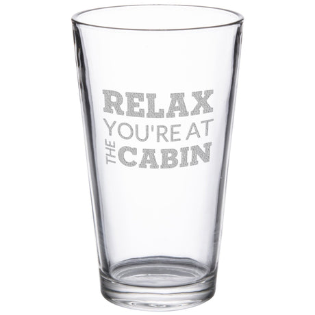 At The Cabin 16 oz. Etched Beverage Glass Sets