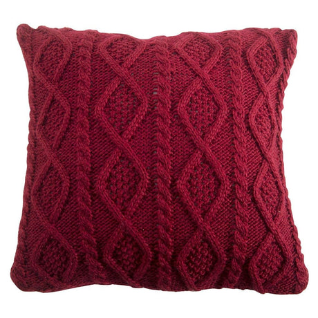 Red Cable Knit Pillow